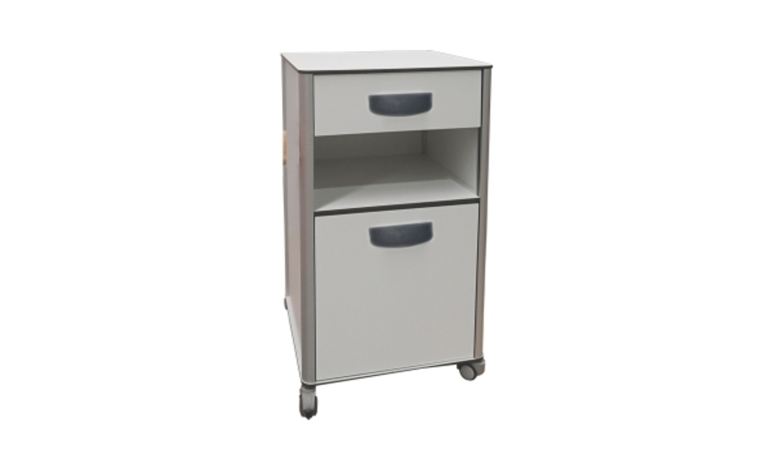 Da 1012 - Compact Laminate And Aluminum Bedside Cabinet